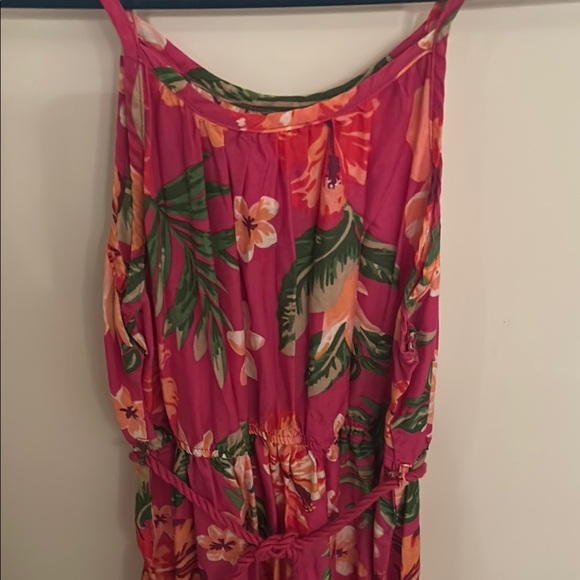 Joe Fresh Pink Floral Ruffled Halter Sundress, size 12 Kids - Picture 2 of 5